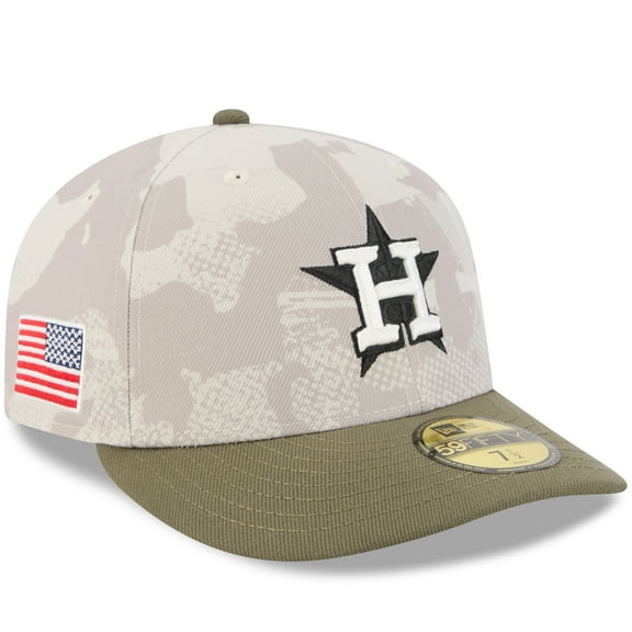 Men's New Era Light Beige/Olive Houston Astros 2025 Armed Forces Day 59FIFTY Fitted Hat