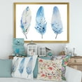 thumbnail image 3 of Designart 'Abstract Blue Boho Feathers II' Lake House Framed Art Print, 3 of 4
