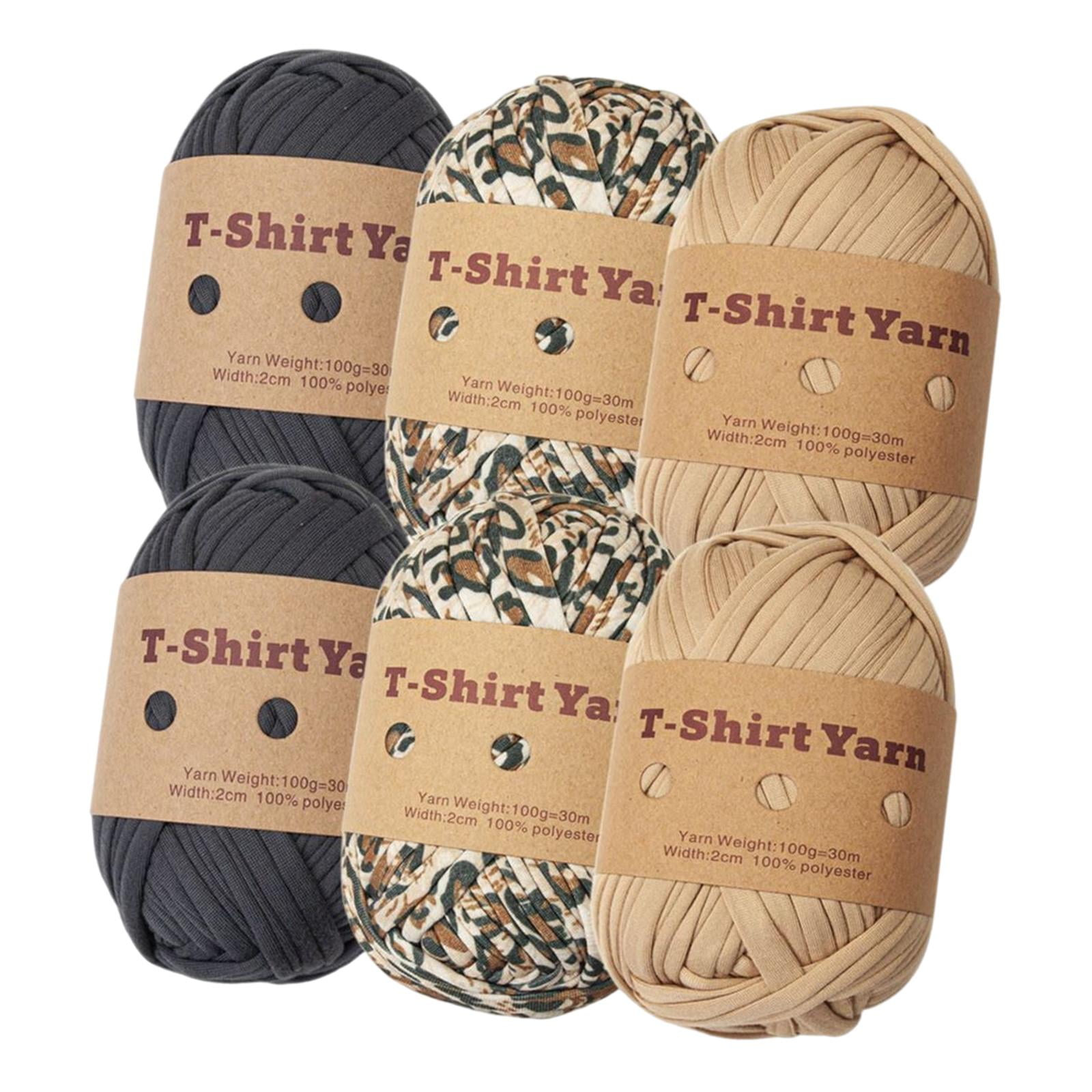 6Pcs Knitting Yarn T-shirt Yarn Chunky Yarn Spaghetti Yarn for Throw Blanket Craft , Set C