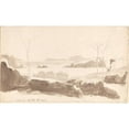 thumbnail image 2 of Friedrich Salathé 18x12 Gold Ornate Wood Frame and Double Matted Museum Art Print Titled - View of the Islands of Nisida and Capri (Probably 1819), 2 of 4