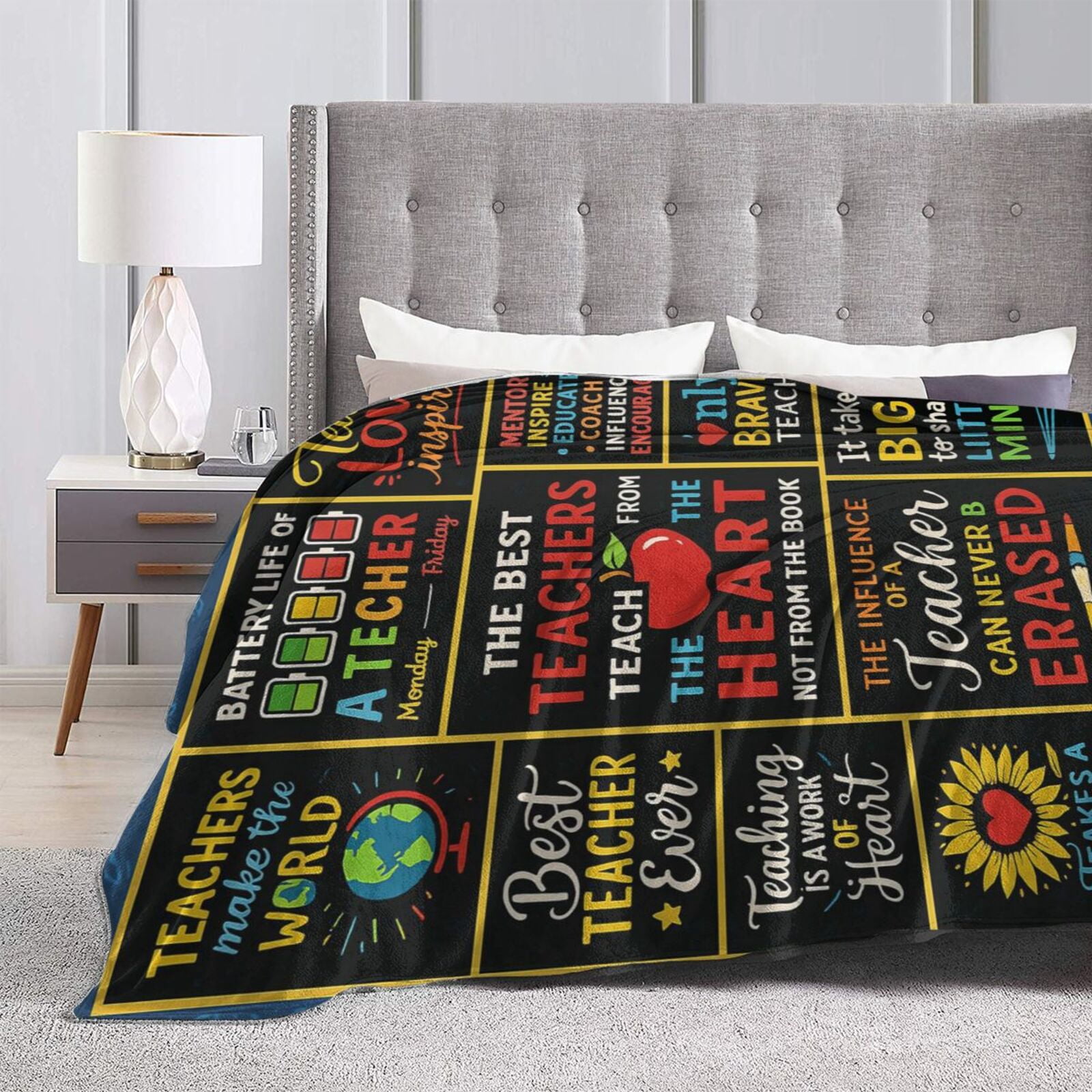Best Teacher Gifts for Women Men, Unique Teacher Appreciation Gifts, Teachers Blanket, Teacher Birthday Gifts for Women Men, Teachers Christmas Valentines Day Throw Blanket 60x50