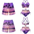 thumbnail image 6 of XYZCANDO Couple Matching Beach Outfit Hawaiian Swimwear Coconut Tree Sunset Men Board Shorts Two Piece Women Tummy Control Bikini His and Hers Set for Summer Vacation Beach Resort Wear Cruise Outfits, 6 of 6
