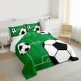 thumbnail image 3 of Manfei Football Soccer 3 Pieces Queen Comforter Set for Teens Boys Girls,Ball Gamer Ultra Soft Bedding Sets,Sport Theme Bedding Comforter Set,Breathable Home Decor,Reversible, 3 of 8