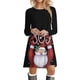thumbnail image 4 of Vestido corto de ciervo de Navidad para mujer, vestido rojo de manga larga, estampado 3D, cuello redondo, calle, 4 of 4