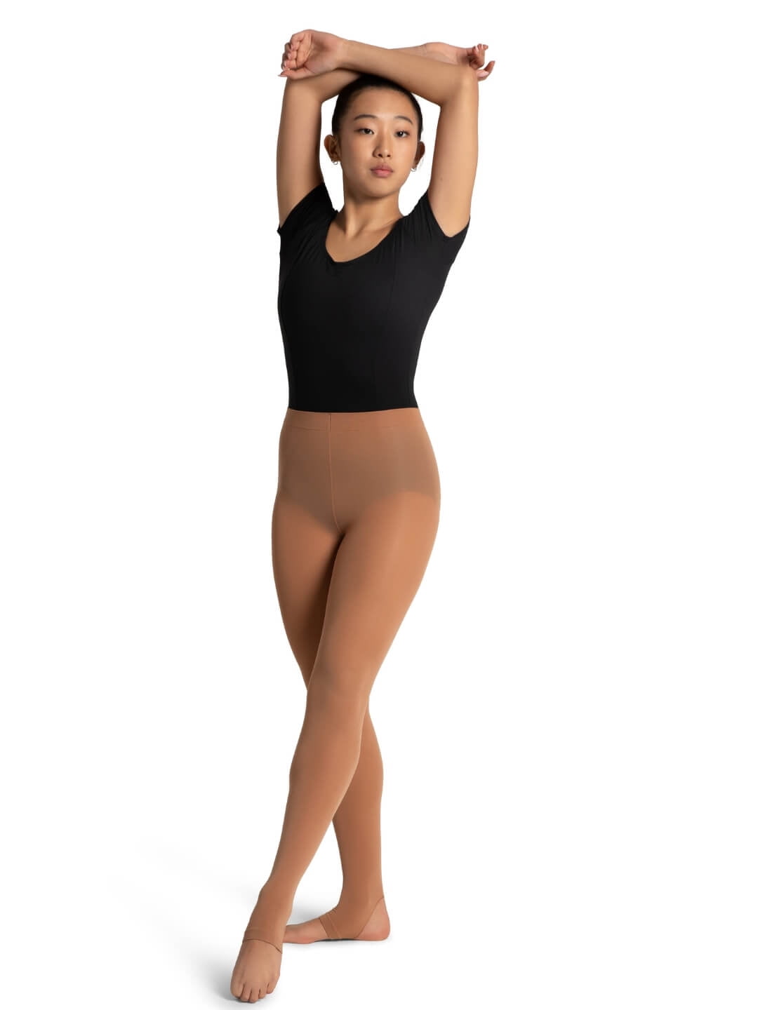 Capezio Ultra Soft Self Knit Waistband Stirrup Tight