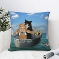 thumbnail image 4 of Yiaed Two Brave Cats Are Floating On The Sea Iceberg Print Pillow Covers Super Soft Decorative Square Throw Pillow Covers Case Cushion Covers for Sofa Couch Bedroom Car Decor（No pillow core）-22"x22", 4 of 7