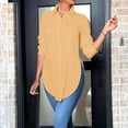 thumbnail image 2 of Maean Womens Oversized Blouse Button down Long Sleeve Collared Split Loose Shirts Casual Dressy Tunic Outfits, 2 of 6