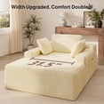 thumbnail image 5 of Noelse 67" Oversized Chaise Lounge, Corduroy Floor Sofa with Pillows, Deep Seat Comfort for Living Room, Beige, 5 of 10