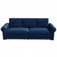 thumbnail image 3 of Chesterfield Sofa,93.7" King Pull Out Sofa Bed, 3-in-1 Velvet Convertible Sleeper Sofa with Nailhead Trim & Rolled Arm,Multi-Functional Sofa Bed for Living Room,Bedroom,Apartment,Office, Office, Blue, 3 of 14