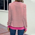 thumbnail image 5 of Horkkom Striped Shirt Women, V Neck Long Sleeve Shirts for Women, Spring Loose Casual Tops L, 5 of 7