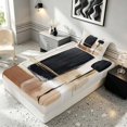 thumbnail image 5 of Manfei Mid Century Ombre Twin Sheets, Brown Black Beige Oil Painting Bedding, Black Reversible 3-Piece1 Flat Sheet + 1 Fitted Sheet + 1 Pillowcase, 5 of 6
