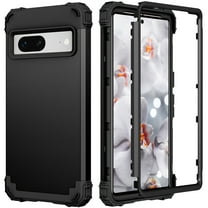 Dteck Case for Google Pixel 7,Shockproof Rubber Armor Silicone Rugged Case Hybrid Hard Back Phone Cover,Black