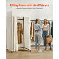thumbnail image 2 of VEVOR Fitting Room, Moveable Dressing Room with Thick Curtains, Privacy Space with Casters and a Sturdy Metal Hook, for Boutique, Mall, Tailor's Store & Outdoor (39 x 39 x 81 in, Black and Beige), 2 of 9