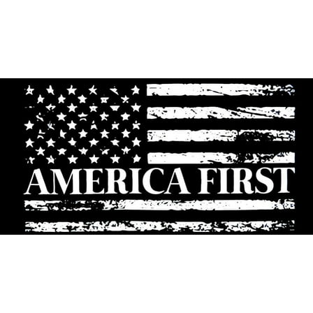 America First USA Flag Distressed Black White Vinyl Decal Bumper Sticker
