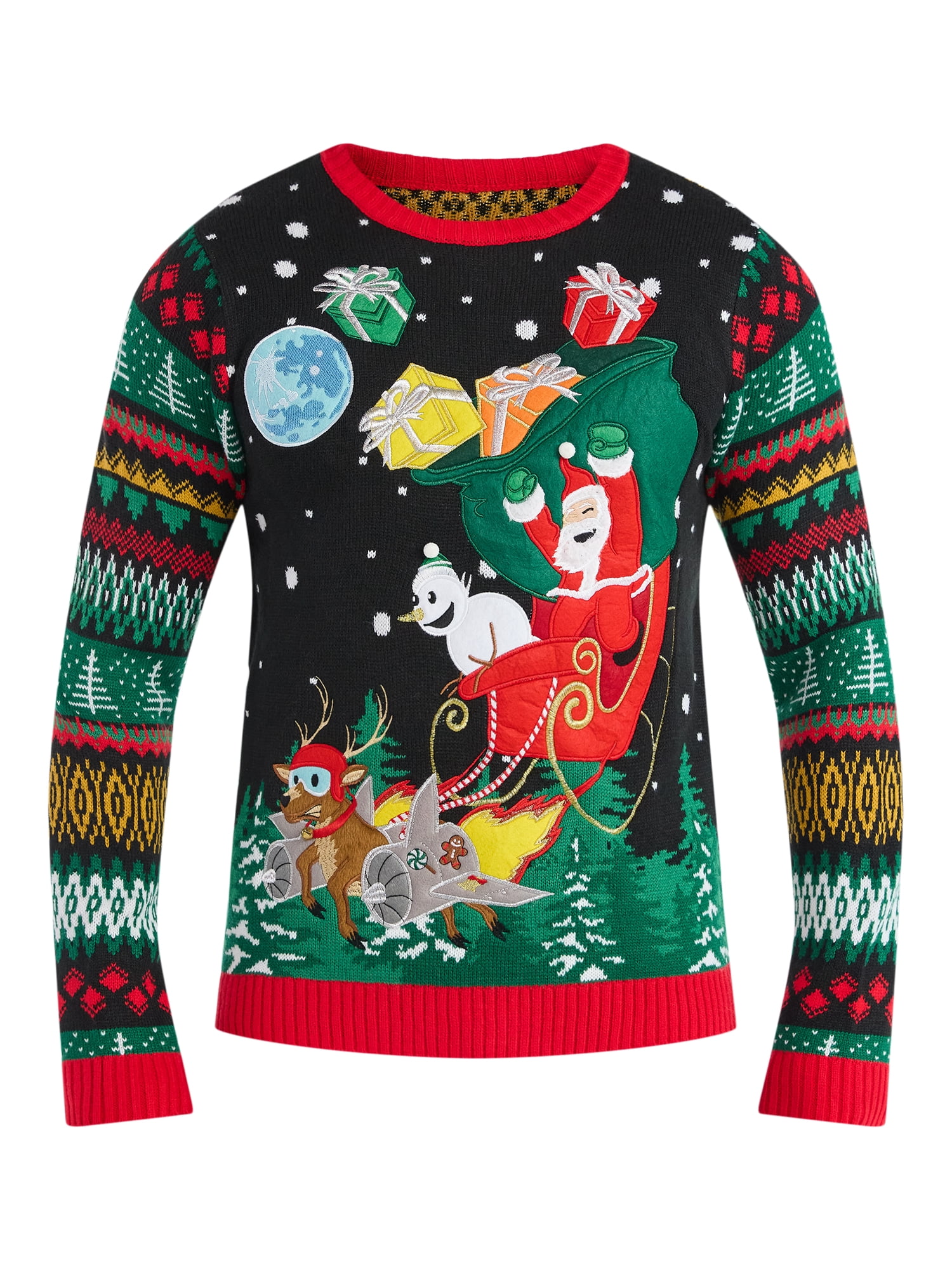 Jollidays Men's Christmas Sweater with Long Sleeves, Midweight, Sizes S-3XL