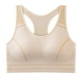 thumbnail image 2 of CLOISE Womens Bras No Wire Medium Support Wireless Sports Bras Comfort Lightly Lined Seamless Racerback Bra Underarm Smoothing Stretch Push up Yoga Bras Full Coverage Everyday Bras Beige M, 2 of 4