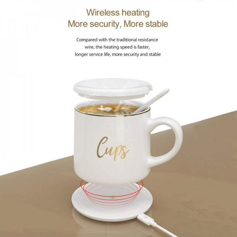 2-in-1 Wireless Charging Coffee Mug Warmer Set Type C Port