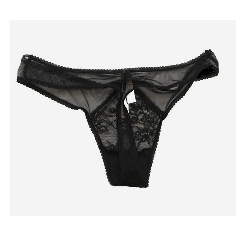 Victoria's Secret Dream Angels Thong/String Panty Black Mesh