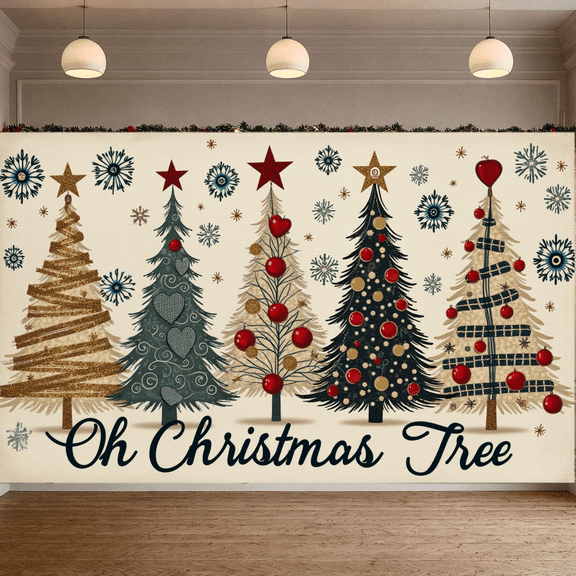 Decorative Design Christmas Trees Festive Celebration Musical Elements Christmas Decoration for Holiday Party Winter Event Family Gathering