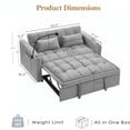 thumbnail image 3 of Xiweot 3 in 1 Convertible Futon Sofa Bed with Pull Out Couch, Sleeper Sofa with Adjustable Backrest for Living Room, Velvet Loveseat Couch with Side Pocket | Swivel Phone Stand | Cup Holder (Gray), 3 of 7