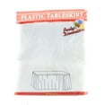 thumbnail image 2 of PD Lot of 2 White Table Skirts 29" x 14' Plastic Table Skirt Party Decoration Cover, 2 of 3