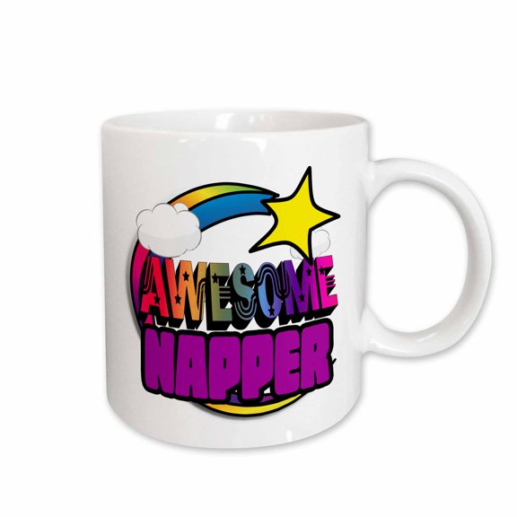 3drose, Shooting Star Rainbow Awesome Napper, 11oz Mug
