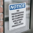 thumbnail image 4 of (2 Pack) No Trespassing No Dumping No Camping OSHA Notice Sign 5 Inch X 7 Inch Vinyl Label Decal Sticker Weather Resistant, UV Protected for Workplace, Business, and Construction Site,, 4 of 7