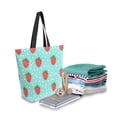 thumbnail image 2 of FORMRS Womens Canvas Tote Bag with Zipper Inner Pocket Shoulder Handbag, Strawberry Pattern, 2 of 7