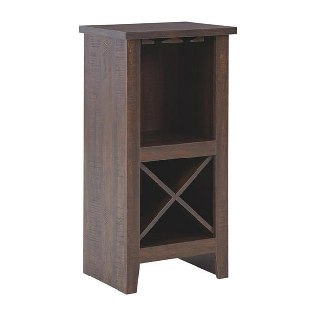 Benjara BM231920 Armoire à Vin en Bois avec X en Forme de Vin Rack&44; Brun Foncé