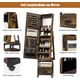 thumbnail image 5 of 360 - degree swivel mirror jewelry gabinete: 66 - pulgada tamaño completo - length mirror con standing jewelry armoire, lockable, con cajón y wheels - grande almacenamiento capacity, 5 of 7