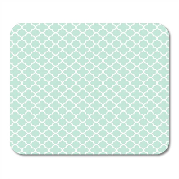 POGLIP Green 300 for Blue Mint Quatrefoil Pattern Digital Dpi Mousepad Mouse Pad Mouse Mat 9x10 inch