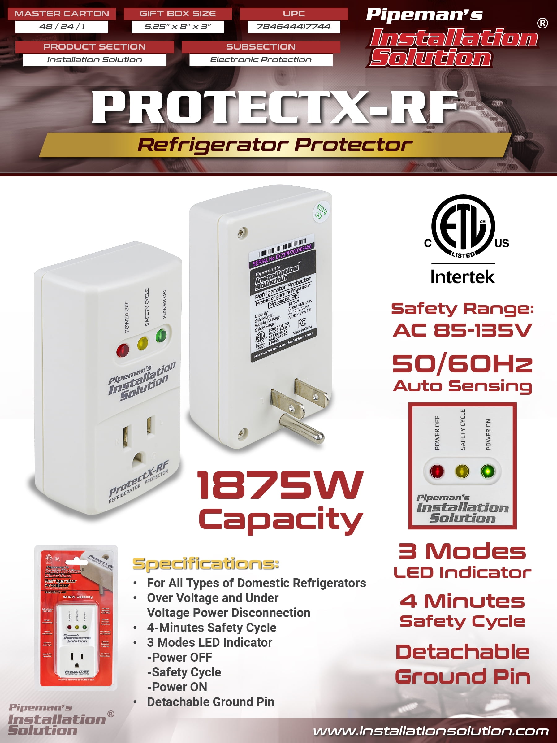 Voltage Protector 120V 12A 1440W, Surge Protector for Refrigerator, Water  Heater and Home Appliance ect