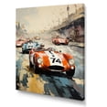 thumbnail image 2 of Designart "Rally of Vintage Race Cars III" Architecture Canvas Wall Art - Modern Orange Race Tracks Hallway Wall Art Decor, 2 of 6