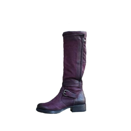 

Fesfesfes Riding Boots For Women Fashion Large Size Long Tube Low Heeled Shoes Knight US:5.5(36)