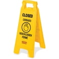 thumbnail image 3 of Rubbermaid Commercial Closed Multi-Lingual Floor Sign - CLOSED Print/Message - 11" x 25" - Rectangular Shape - Yellow, 3 of 9