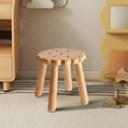 thumbnail image 4 of Paquete de 1 taburete pequeño de madera para sofá, reposapiés, mesa de centro, taburete con forma de galleta, 26,5 x 26,5 x 26,5 cm, color caqui, para sala de JASKFLY, 4 of 6