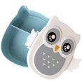 thumbnail image 1 of Lunch Box with Divider 2 Compartments Lunch Box with Divider Boys Girls Cartoon Owl Tin Breakfast Box Lightweight Portable Bento Box (Blue), 1 of 7