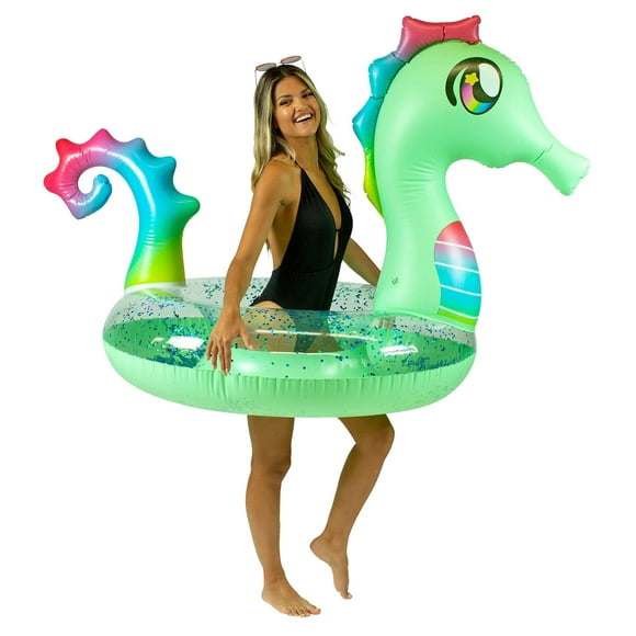 PoolCandy Tubes de Piscine Gonflables pour Animaux & Anneaux de Natation (Chapeau de Mer 48 Pouces Pouces Tube de Piscine Animal Scintillant)