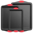 thumbnail image 1 of NutriChef Kitchen Deluxe Oven Non Stick Gray Carbon Steel 3 Piece Bakeware Set, 1 of 6