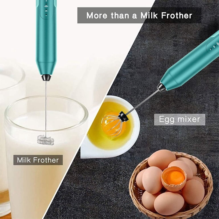 COWIN Handheld Milk Frother Wand, Rechargeable, Blue photo 3