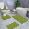 thumbnail image 2 of RKZDSR Memory Foam Bath Mat Set of 4, Soft & Comfortable Bathroom Rugs, 16x24in, 16x20in, 15x17in, 14.96x19.29in Non-Slip Water Absorption, Machine Washable, 2 of 9