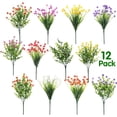 thumbnail image 2 of Artificial Flowers Outdoor, UV Resistant Faux Artificial Plants Shrubs Plastic Flower Bulk for Hanging Planter Porch Window Home Wedding Fall Summer Decor (Multi Color), 2 of 5