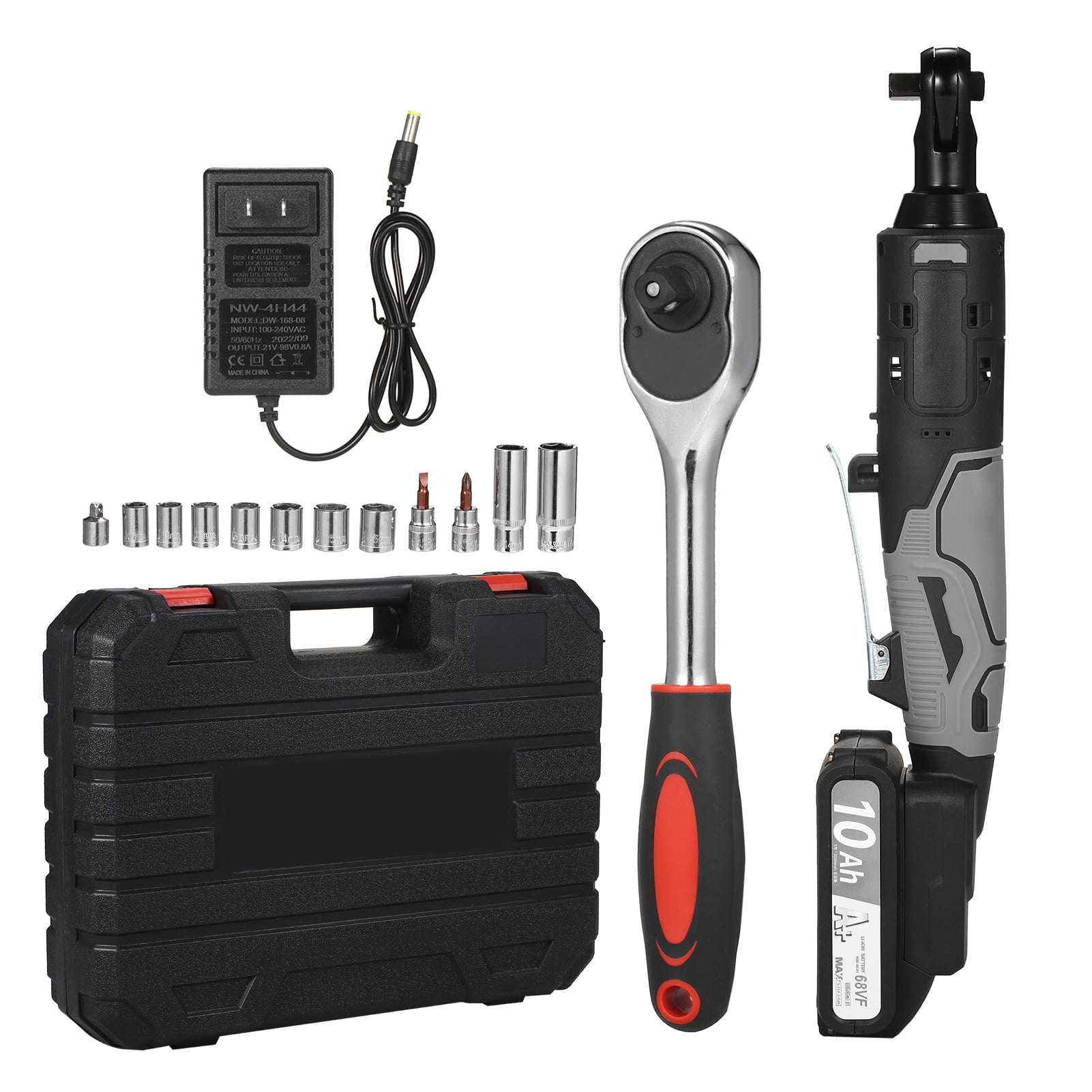 Cordless Electric Ratchet Wrench Set 3/8" 320 RPM 21V Battery Powered