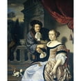 thumbnail image 2 of Frans van Mieris the Elder 15x18 Black Ornate Wood Framed Double Matted Museum Art Print Titled - A Man and a Woman (1678), 2 of 5