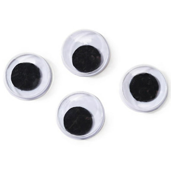 Round Eyes - Paste-On, Black, 8 Pieces, 15Mm - 1 Pkg