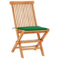 thumbnail image 4 of Set VidaXL para patio, madera maciza de teca, 3 piezas, con cojines, 4 of 9