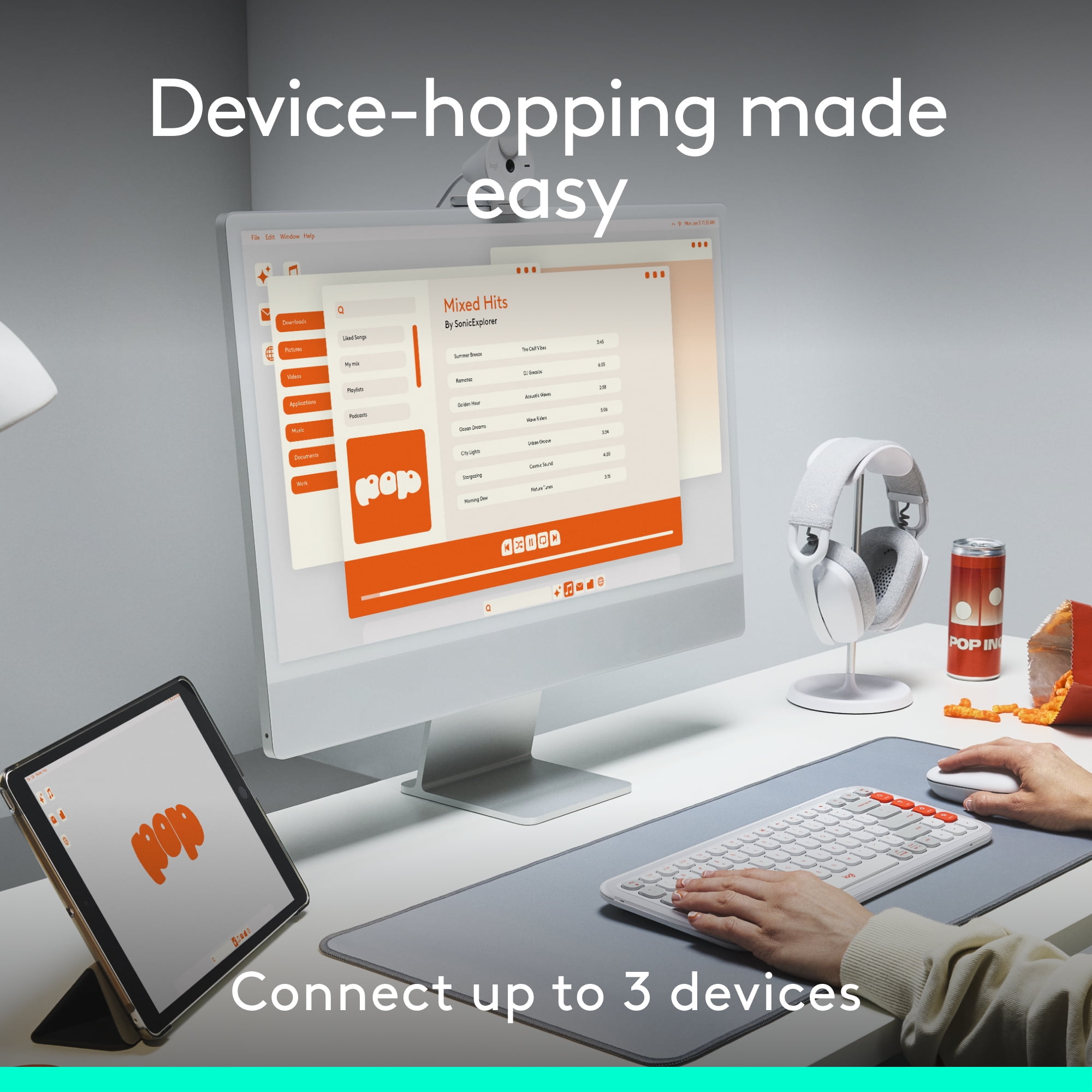 Logitech ICON COMBO, Bluetooth keyboard and mouse combo, comfortable typing, programmable keys and buttons - Graphite