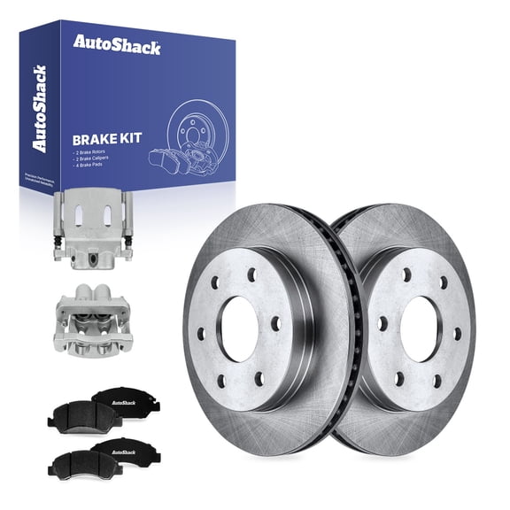 AutoShack Front Vented Brake Rotors   Ceramic Pads   Calipers 8-PC Brake Kit Replacement for 2007 GMC Sierra 1500 Classic 2005-2006 GMC Sierra 1500 11.99" (304.6 mm)