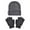 Grey, variant on Boys Hat and Gloves Winter Unisex Kids Lined Hat and Mittens Set Printed Soft Warm Cold Weather Headwear and Handwear for Boys Girls Toddler Black 2 Years-8 Years