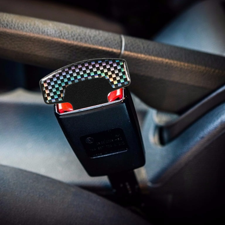2pcs - Car Seat Belt Buckle Alarm Stopper Clip - Real Carbon Fiber